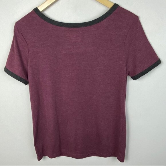 Wine Is My Valentine Cozy Tee Pajama Top Pink Size Medium T-Shirt Mauve Casual - Picture 5 of 6